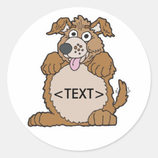 Personalisieren Sie einen Welpen, <TEXT> Runder Aufkleber