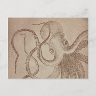Personalisieren Sie es   alter Krake   Meer Vintag Postkarte