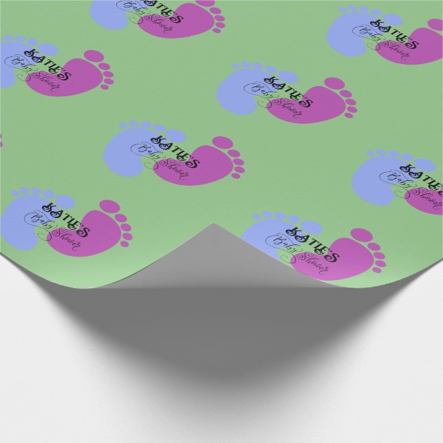 Personalisieren Sie es Unisex Baby Feet Flat Icon Geschenkpapier (Ecke)