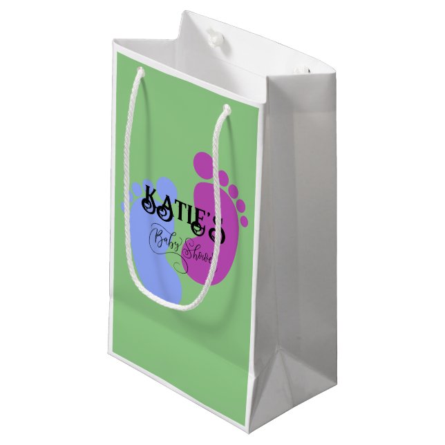 Personalisieren Sie es Unisex Baby Feet Flat Icon Kleine Geschenktüte (Vorderseite Schrägansicht)