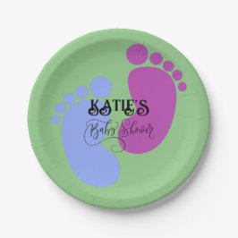 Personalisieren Sie es Unisex Baby Feet Flat Icon Pappteller