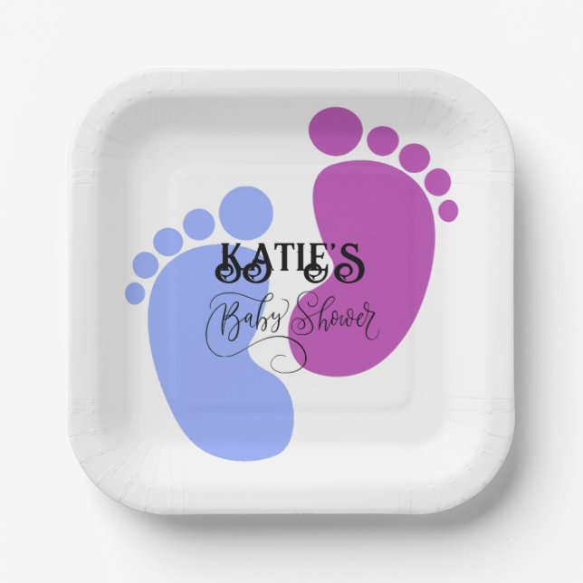 Personalisieren Sie es Unisex Baby Feet Flat Icon Pappteller (Vorderseite)