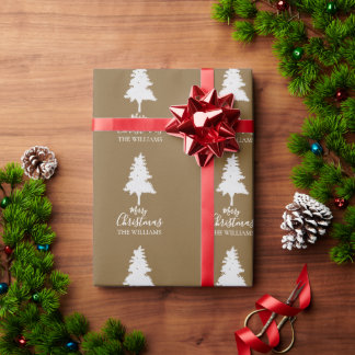 Personalisieren Sie Familienname Kraft Brown Weihn Geschenkpapier