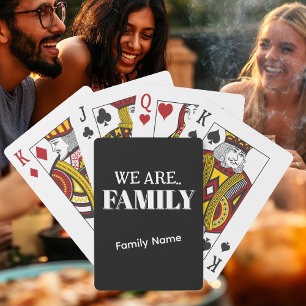 Personalisieren Sie "FAMILY" & Familienname B&W Ga Spielkarten