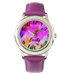 Personalisieren Sie farbenfrohe Girls eWatch Armbanduhr