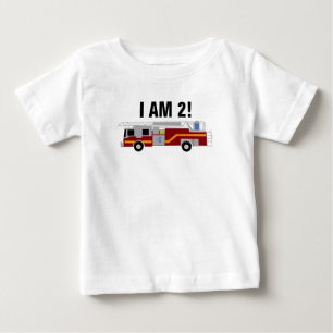 Personalisieren Sie Fireruck I am 2 Baby Bodysuit T-shirt