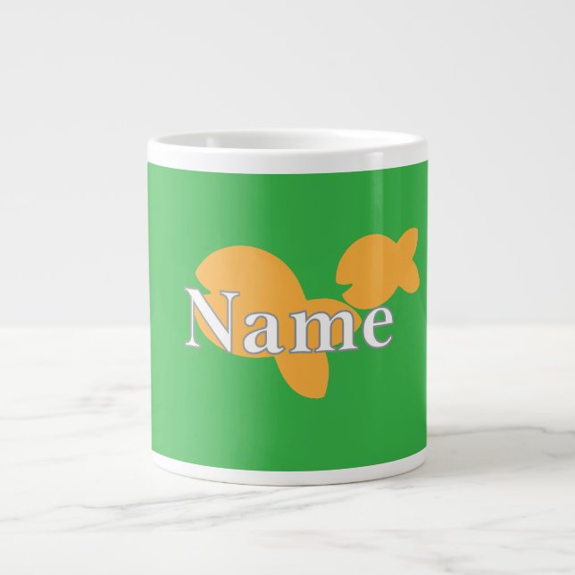Personalisieren Sie Fish Brt Green Jumbo-Tasse (Vorderseite)