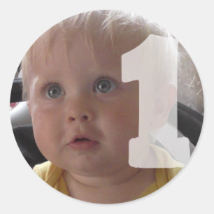 Personalisieren Sie Foto Baby One Year Sticker