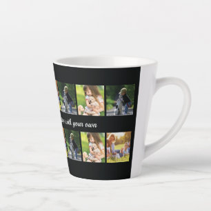 Personalisieren Sie Foto-Collage und Text-Latte-Ta Milchtasse