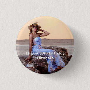 Personalisieren Sie Foto Geburtstag Ihn ihr Button
