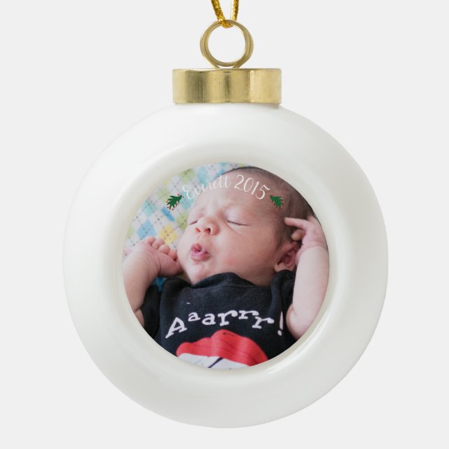 Personalisieren Sie Foto Keramik Ball Ornament (Vorderseite)