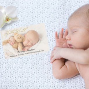 Personalisieren Sie Foto Neugeborenen-Ankündigungs Mitteilungskarte