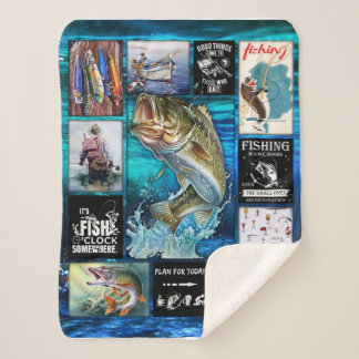 Personalisieren Sie Funny Fisherman's Fishing Love Sherpadecke