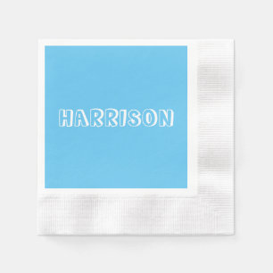 Personalisieren Sie Geburtsname, Text Blau Serviette