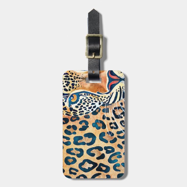 Personalisieren Sie Gepäckanhänger Leopard und Dsc (Vorderseite vertikal)