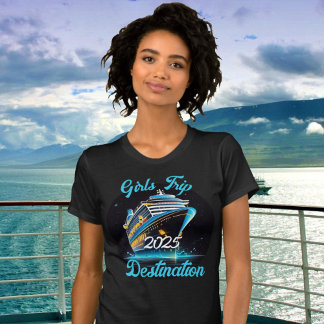 Personalisieren Sie Girls Trip Cruise Year Zielort T-Shirt