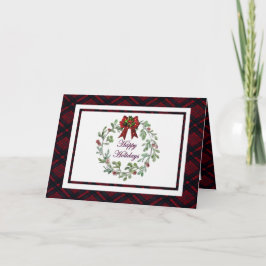 Personalisieren Sie glückliche Feiertage Rot Karie Karte