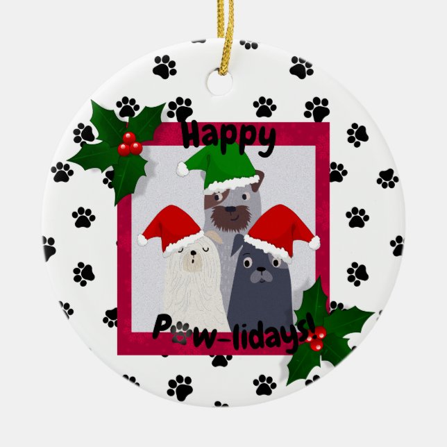 Personalisieren Sie glückliche Pawlidays Ornament  (Vorne)
