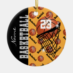 Personalisieren Sie Gold Basketball Keramik Ornament
