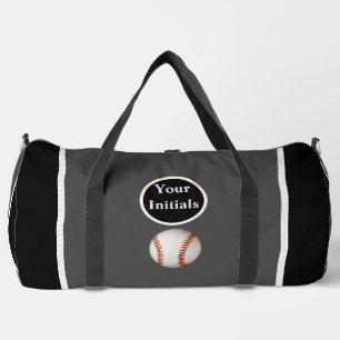 Personalisieren Sie Grau Schwarzer Baseball Duffle Bag