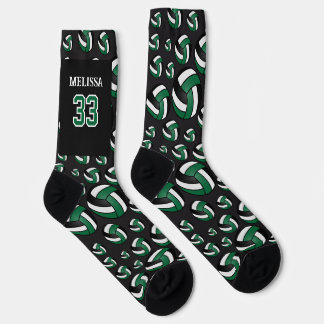 Personalisieren Sie grüne, schwarze und weiße Voll Socken