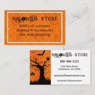 Personalisieren Sie Halloween Store Costume Shop Visitenkarte
