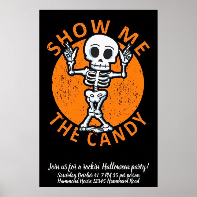 Personalisieren Sie Halloween Zeige mir das Candy  Poster (Vorne)