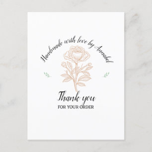 Personalisieren Sie "Handgefertigt mit Liebe" Postkarte
