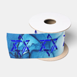 Personalisieren Sie HANUKKAH HEBREW STARS Satin Ri Satinband