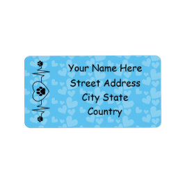 Personalisieren Sie Herzschlag Hund und Herz Adressaufkleber