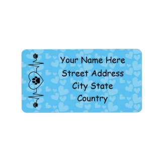 Personalisieren Sie Herzschlag Hund und Herz Adressaufkleber