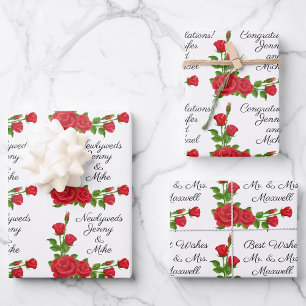 Personalisieren Sie Hochzeit 3 Sprüche Ihren Text  Geschenkpapier Set