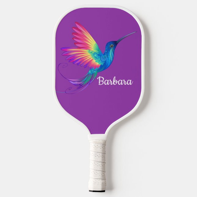 Personalisieren Sie Hummingbird Lila Pickleball Pa Schläger (Rückseite)
