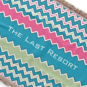 Personalisieren Sie Ihr Beach House Aqua Pink Zig  Decke