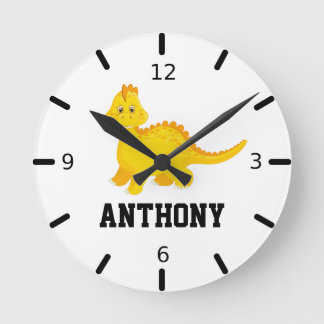 Personalisieren Sie Ihr eigenes Niedliches Gelbes  Runde Wanduhr