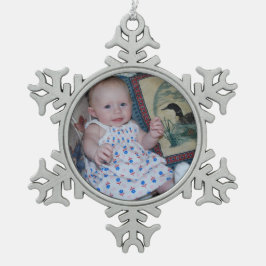 Personalisieren Sie Ihr Foto Schneeflocken Zinn-Ornament