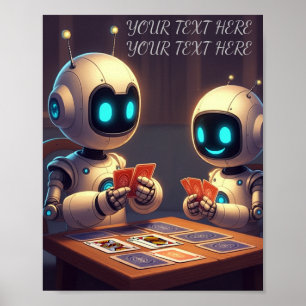 Personalisieren Sie Ihr Name Text Spaß Robot Card  Poster