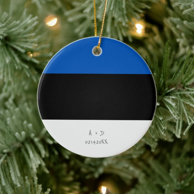 Personalisieren Sie Ihr Spiel mit der Flagge Estla Keramik Ornament (Baum)