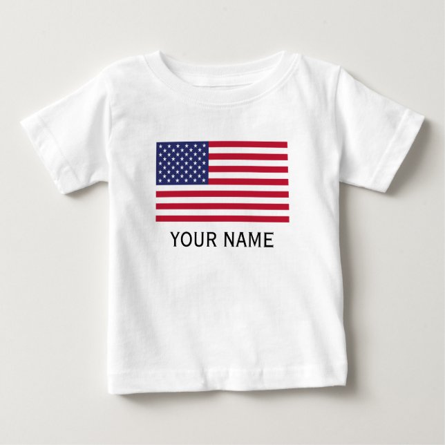 Personalisieren Sie Ihre Daten mit Ihrem Namen USA Baby T-shirt (Vorderseite)
