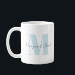 Personalisieren Sie Ihre Initial- und Namensgebung Kaffeetasse<br><div class="desc">Diese Kaffeemaschine Tasse hat Ihre Initial & Name mit Kalligrafie Art personalisiert.</div>