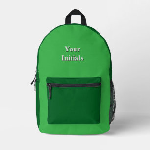 Personalisieren Sie Ihre Initialen grün + grün Bedruckter Rucksack