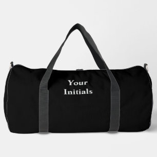 Personalisieren Sie Ihre Initialen Jet Black Duffle Bag