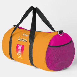 Personalisieren Sie Ihre Initialen Orange HighTop- Duffle Bag