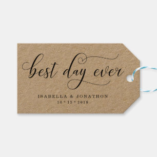 Personalisieren Sie Ihren besten Tag je Hochzeit V Geschenkanhänger