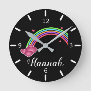 Personalisieren Sie Ihren eigenen farbigen Regenbo Runde Wanduhr