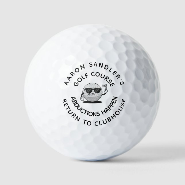 Personalisieren Sie Ihren Namen Funny Abduction Go Golfball (Vorderseite)