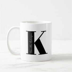 Personalisieren Sie Ihren Namen mit Buchstabe K Kaffeetasse