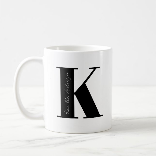 Personalisieren Sie Ihren Namen mit Buchstabe K Kaffeetasse (Links)
