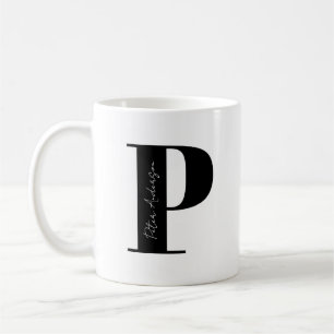 Personalisieren Sie Ihren Namen mit Buchstabe P Kaffeetasse