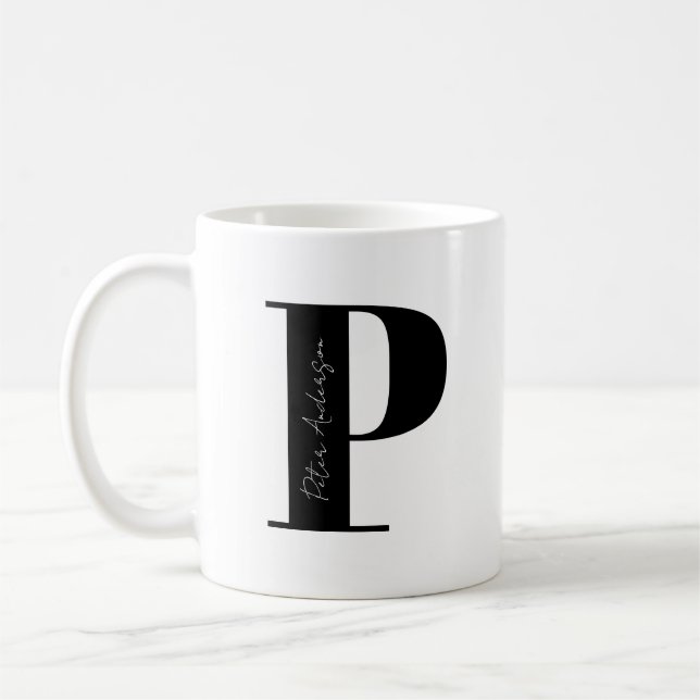 Personalisieren Sie Ihren Namen mit Buchstabe P Kaffeetasse (Links)